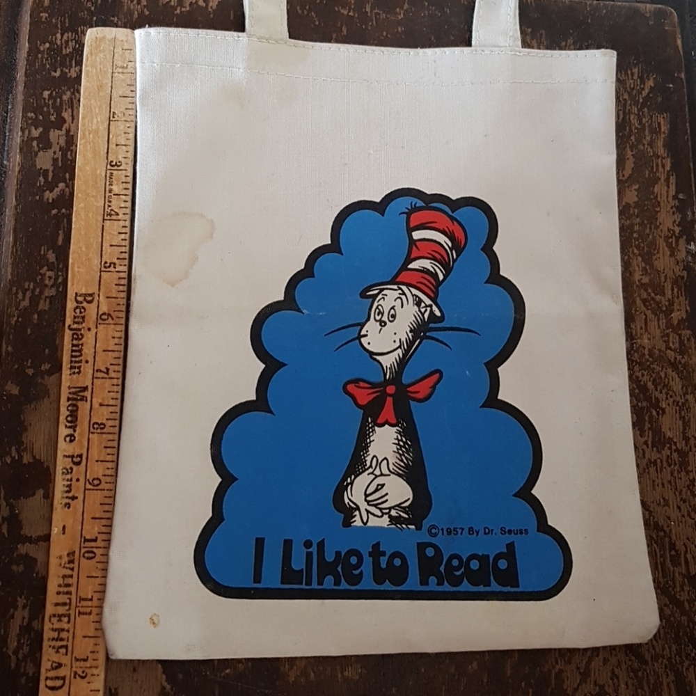 Dr Seuss 'I Can Read' canvas tote book bag /FREE